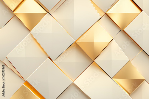 Abstract Gold and Beige Geometric Pattern