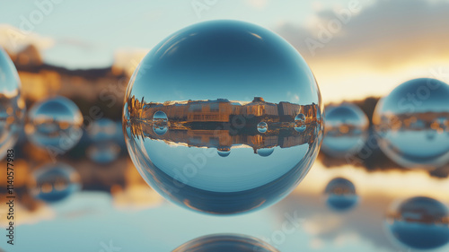 City Reflection in Crystal Ball