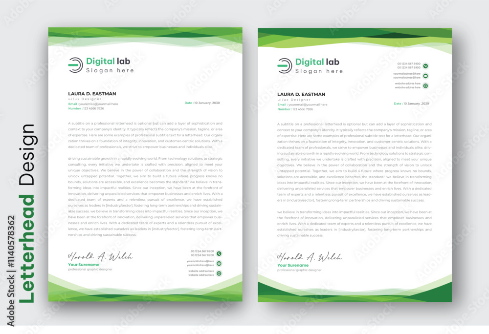 Professional creative letterhead template design for your business Professional creative letterhead template design for your business