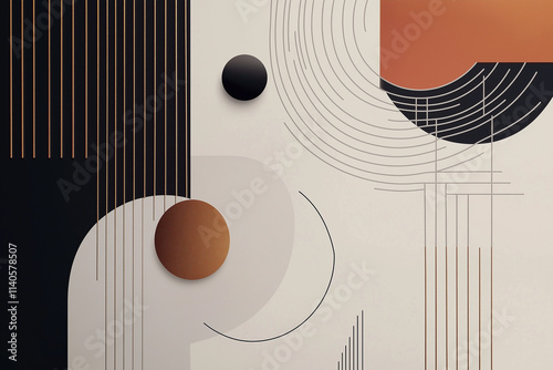 Abstract Geometric Art, Circles, Lines, and Shapes