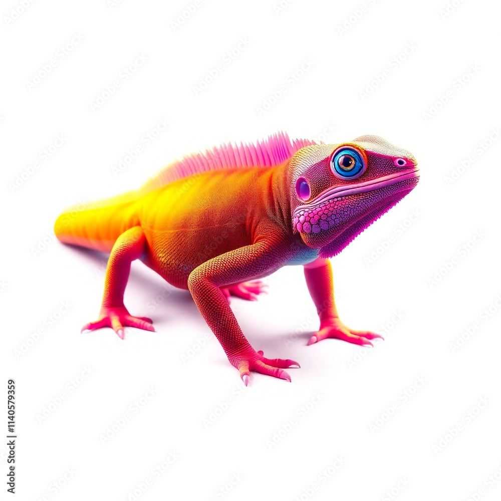 Obraz premium Beautiful iguana Clipart, isolated on a white background, iguana Generative AI.
