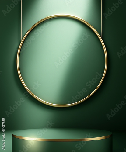 Green and Gold Product Display Podium