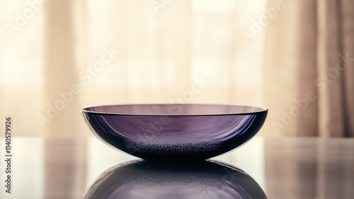Purple Glass Bowl on Table
