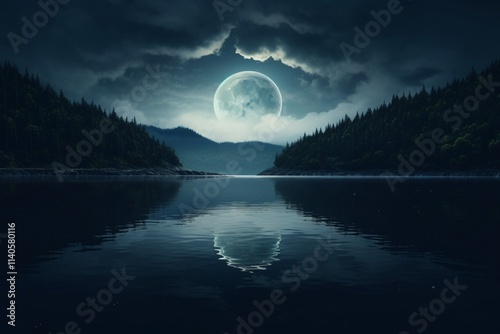 moon over the lake