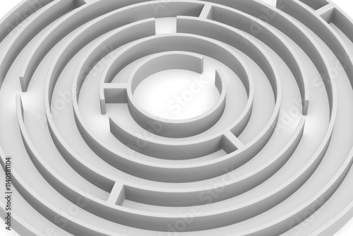 Circle labyrinth on white b...
