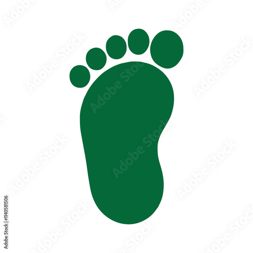 Green baby foot print silhouette icon vector illustration design on white background.