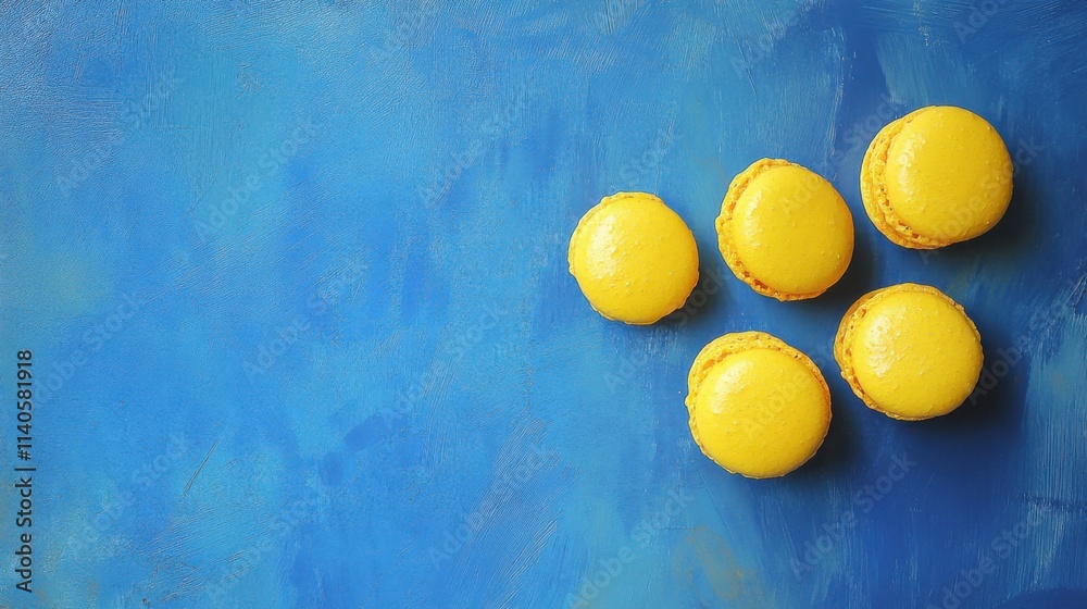 a group of lemons sitting on top of a blue surface a group of lemons sitting on top of a blue surface
