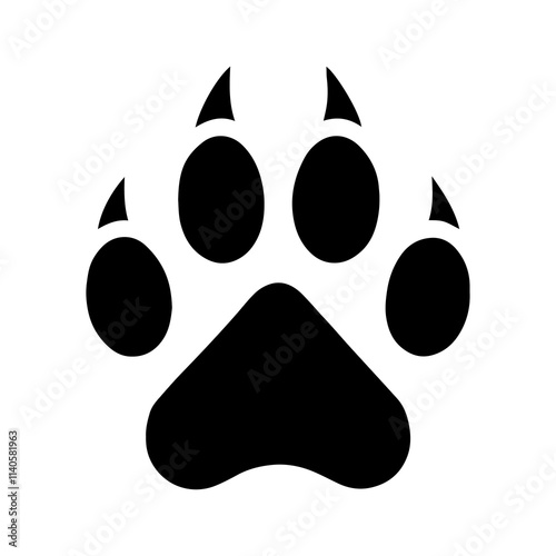 One wolf footprint silhouette icon vector illustration design on white background.