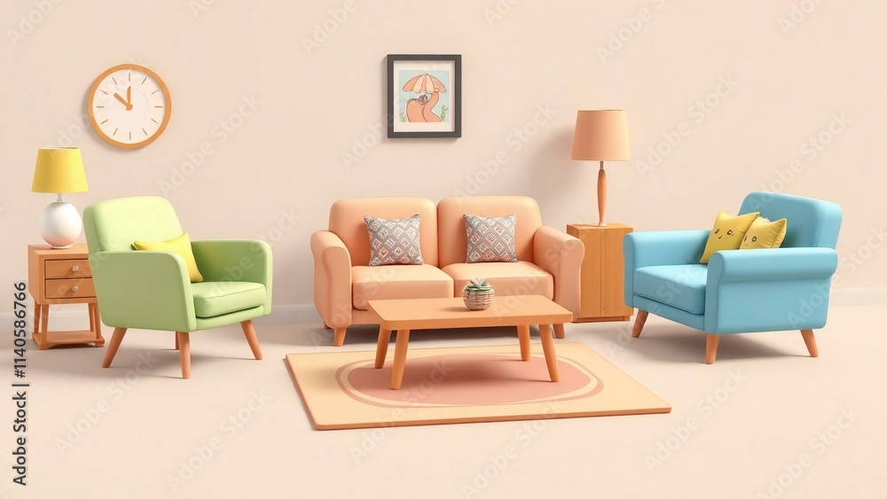 living interior with furniture living interior with furniture