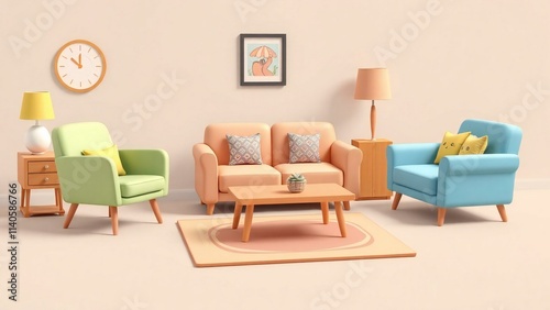 living interior with furniture