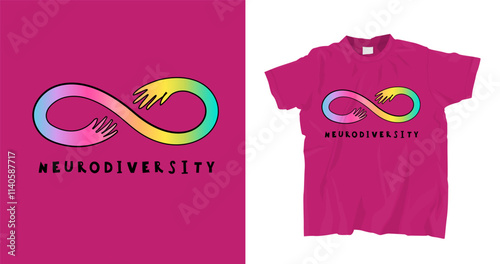 Neurodiversity t-shirt print. Unique motivating design. Vector illustration