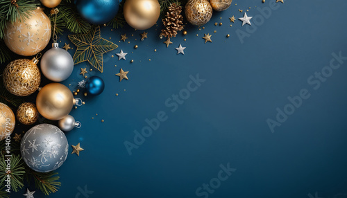 Blue Christmas Background With Blank Space For Festive Greetings