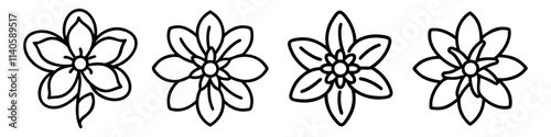 anemopsis yerba mansa icon, flower line art, flower icon - Minimalistic black outline illustration of anemopsis yerba mansa flower, perfect for icons, logos, and floral-themed designs.

