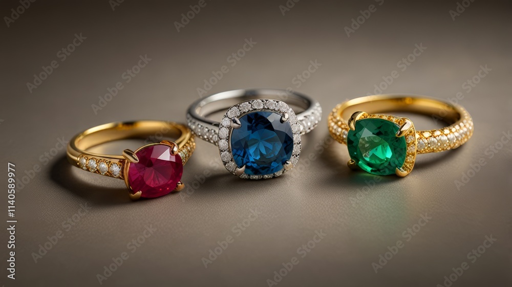Exquisite gold and gemstone rings in premium style