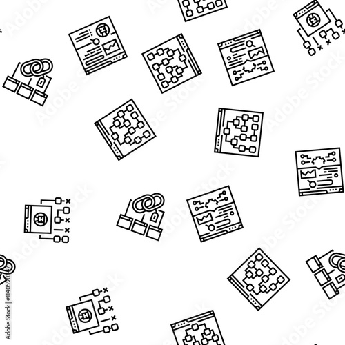 seo optimize community vector seamless pattern thin line illustration