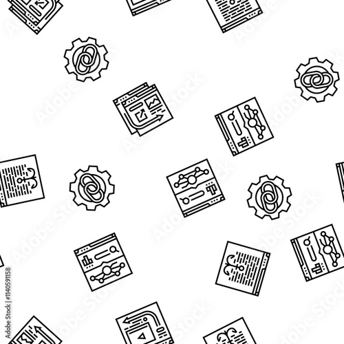 seo optimize community vector seamless pattern thin line illustration