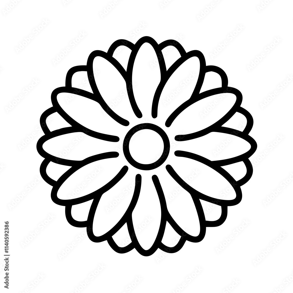 calendula icon, flower line art, flower icon - Minimalistic black outline illustration of calendula flower, perfect for icons, logos, and floral-themed designs.
calendula icon, flower line art, flower icon - Minimalistic black outline illustration of calendula flower, perfect for icons, logos, and floral-themed designs.