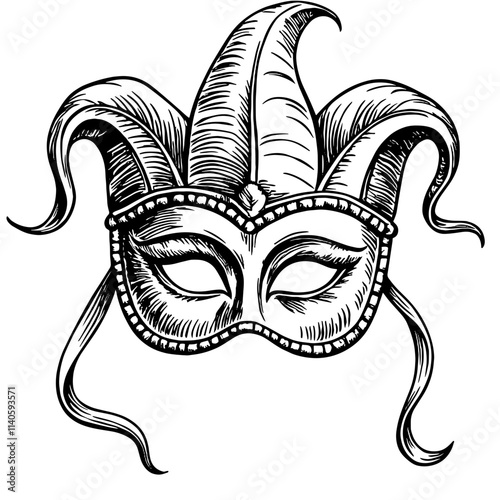 Vintage carnival mask preparation for Maslenitsa, festive traditions