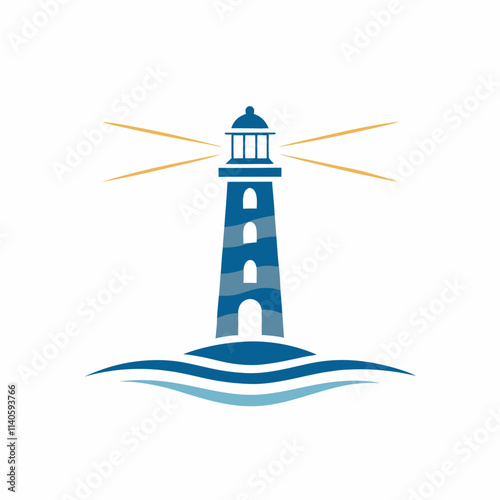 Lighthouse Beacon Vector Logo Design. photo