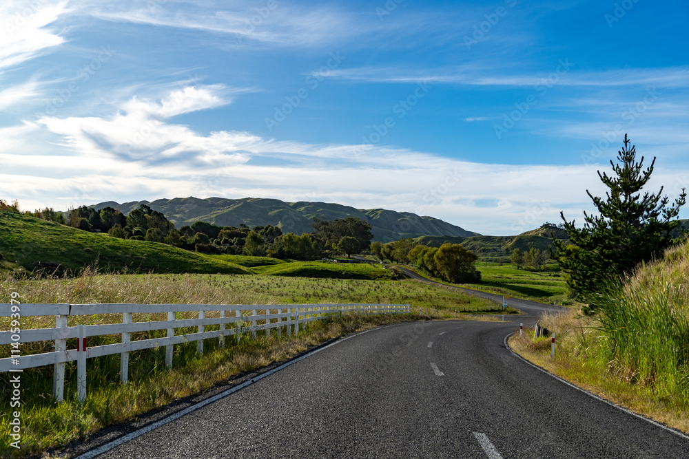 Naklejka premium road to the mountains