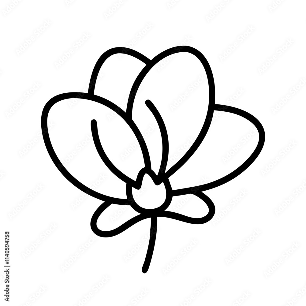 cyclamen icon, flower line art, flower icon - Minimalistic black outline illustration of cyclamen flower, perfect for icons, logos, and floral-themed designs.
cyclamen icon, flower line art, flower icon - Minimalistic black outline illustration of cyclamen flower, perfect for icons, logos, and floral-themed designs.