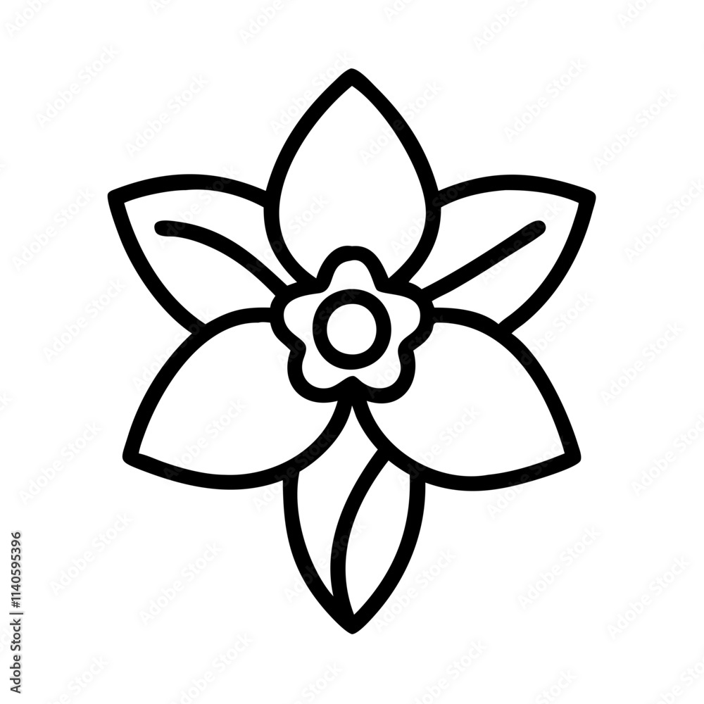 daffodil icon, flower line art, flower icon - Minimalistic black outline illustration of daffodil flower, perfect for icons, logos, and floral-themed designs.
daffodil icon, flower line art, flower icon - Minimalistic black outline illustration of daffodil flower, perfect for icons, logos, and floral-themed designs.