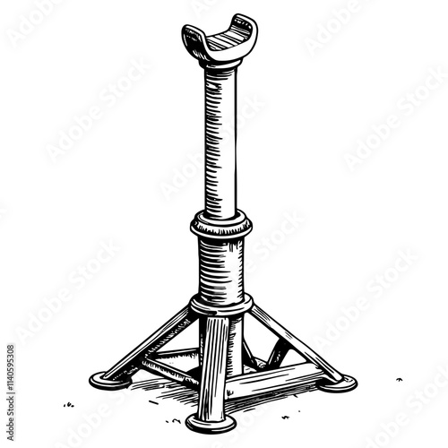 Construction jack on white background, industrial tool symbolism