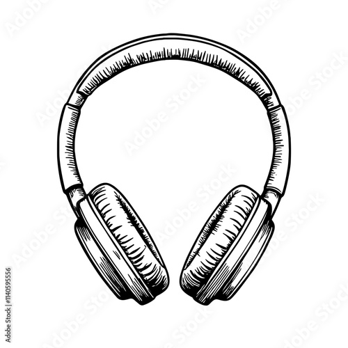 Stylish Bluetooth headset icon on white background, modern technology