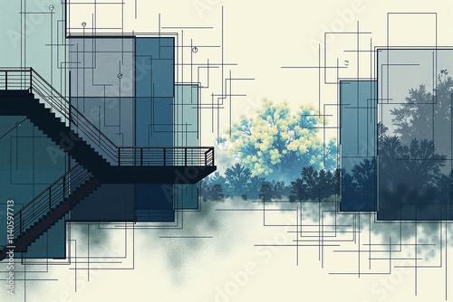 Panoramic Architecture Floor Plan photo