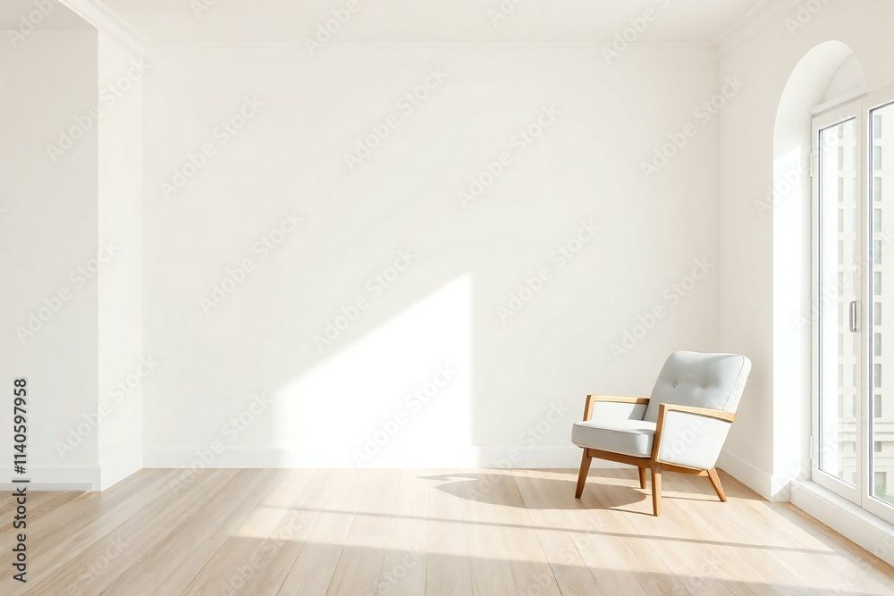 Fototapeta premium white room with armchair