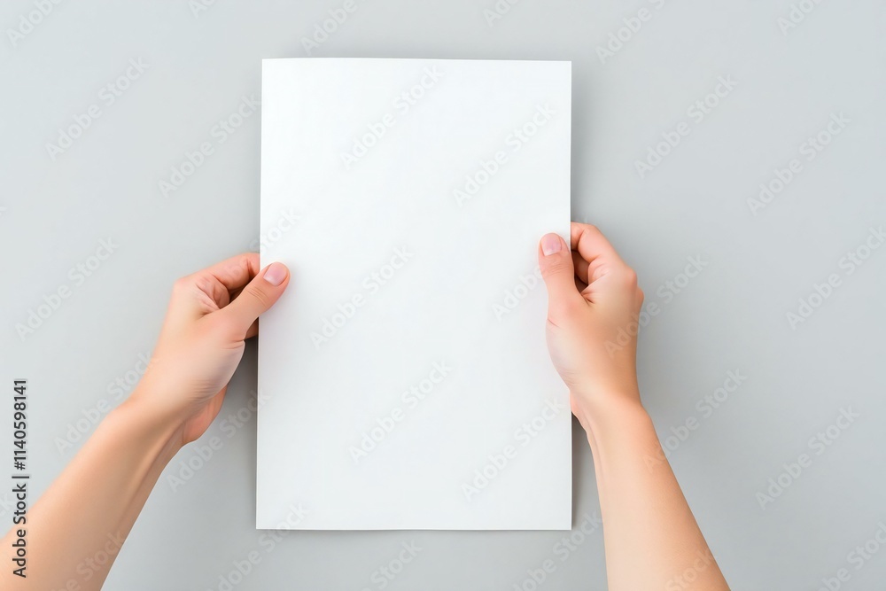 hand holding blank paper hand holding blank paper