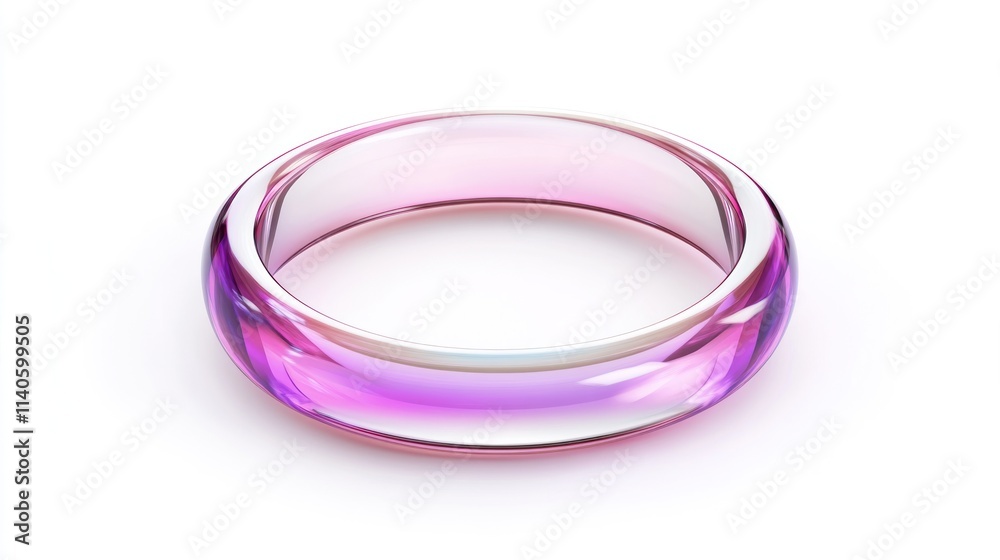 Pink glass bangle bracelet isolated on white. Pink glass bangle bracelet isolated on white.