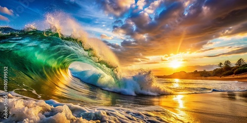 Ocean Waves Crashing Shore: Free Stock Photo,  High-Resolution Coastal Images, Blue Water Background, Powerful Surf, Sea Landscape Photography