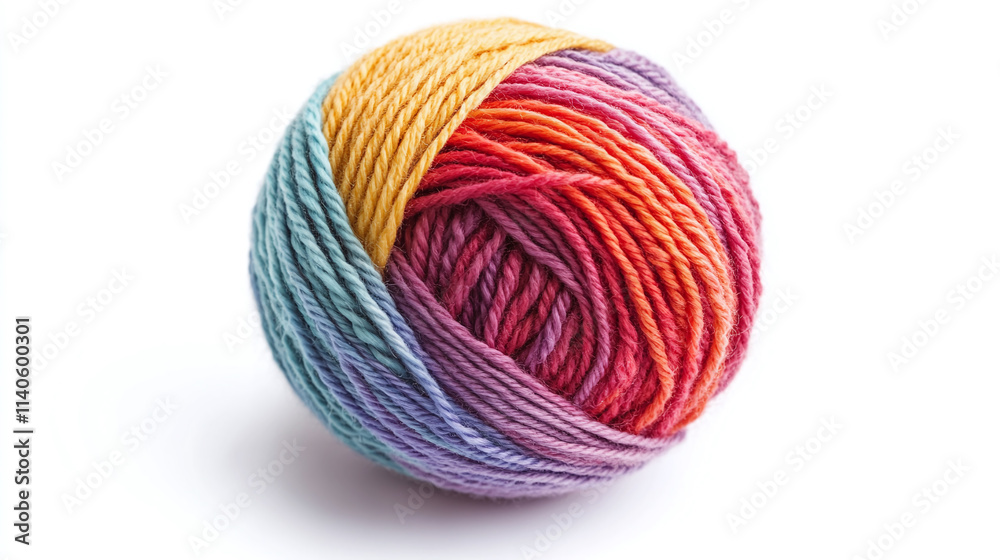 A ball of yarn, isolated on white background, traditional hobby and craft material, knitting and crochet fiber roll, handmade and woolen textiles. A ball of yarn, isolated on white background, traditional hobby and craft material, knitting and crochet fiber roll, handmade and woolen textiles.