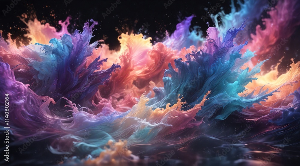 Iridescent wisps of color blend together in a soft, flowing motion with a sense of depth, airy space, soft focus Iridescent wisps of color blend together in a soft, flowing motion with a sense of depth, airy space, soft focus