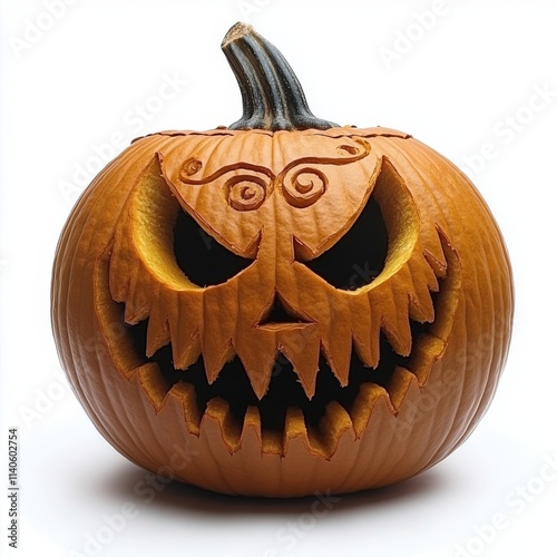 Creative pumpkin carving showcases intricate design for Halloween celebration