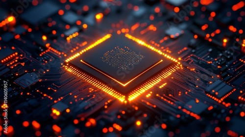 Advanced technology in a laboratory for scientific research under red lighting