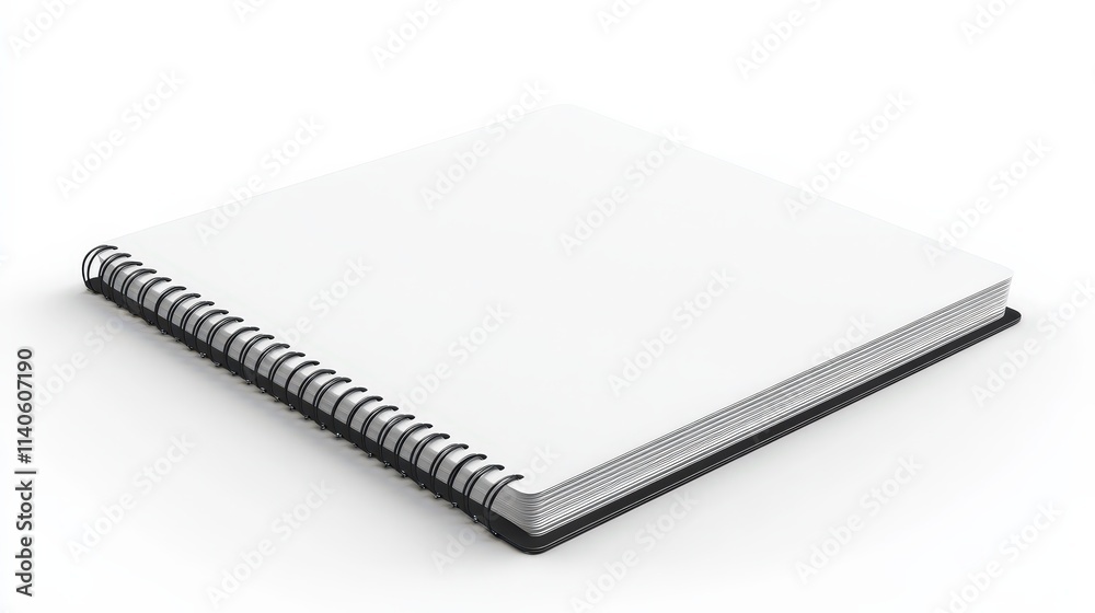 Spiral notebook with blank white pages on isolated background for creativity concepts Spiral notebook with blank white pages on isolated background for creativity concepts