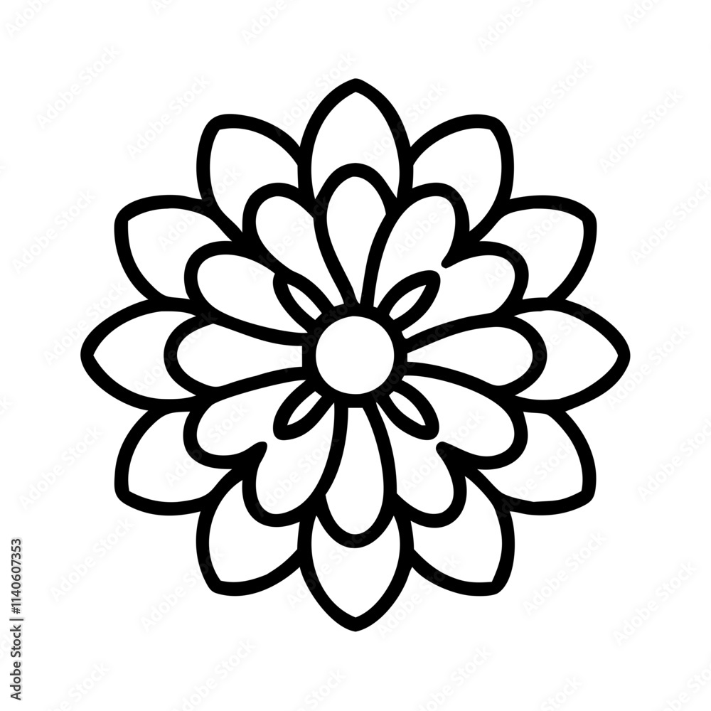 zinnia icon, flower line art, flower icon - Minimalistic black outline illustration of zinnia flower, perfect for icons, logos, and floral-themed designs.
zinnia icon, flower line art, flower icon - Minimalistic black outline illustration of zinnia flower, perfect for icons, logos, and floral-themed designs.