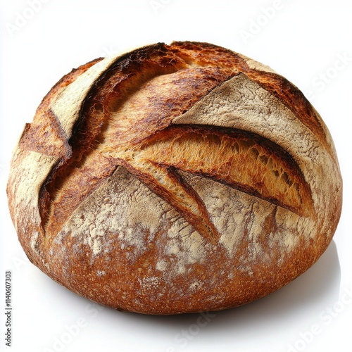 Freshly baked round loaf of bread with a golden crust ready for serving