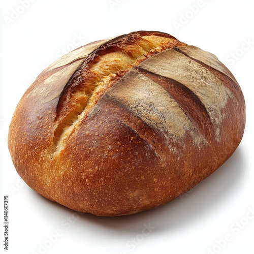 Freshly baked round loaf of bread with a golden crust ready for serving