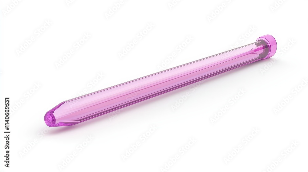 Purple glass stirring rod isolated on white background Purple glass stirring rod isolated on white background