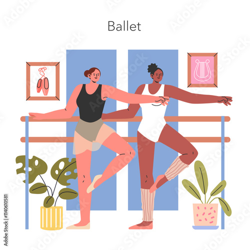 Hobby Dance. Flat Vector Illustration