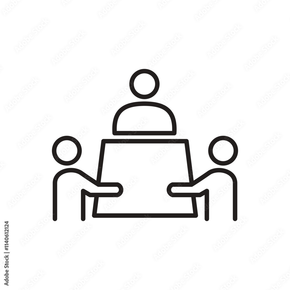 Teamwork icon, Business team sign, working together symbol, vector illustration