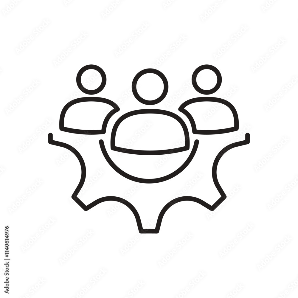 Teamwork icon, Business team sign, working together symbol, vector illustration Teamwork icon, Business team sign, working together symbol, vector illustration