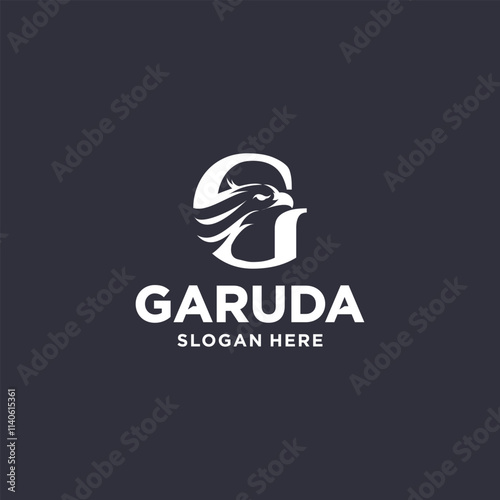 Eagle logo, abstract garuda bird logo, bird mascot concept.
