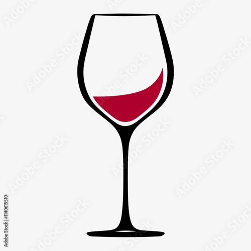 Minimalist Wine Glass Vector Logo.