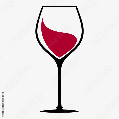 Minimalist Wine Glass Vector Logo. photo