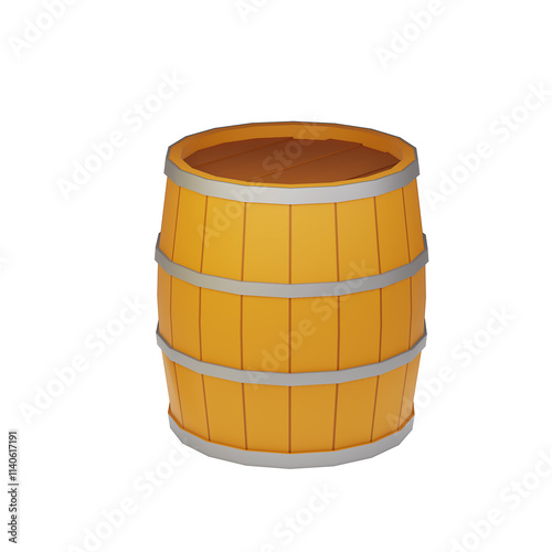 Barrel on white background. 3d render. 