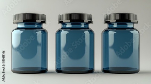 Colorful display of various medication jars organized on shelves in a pharmac...